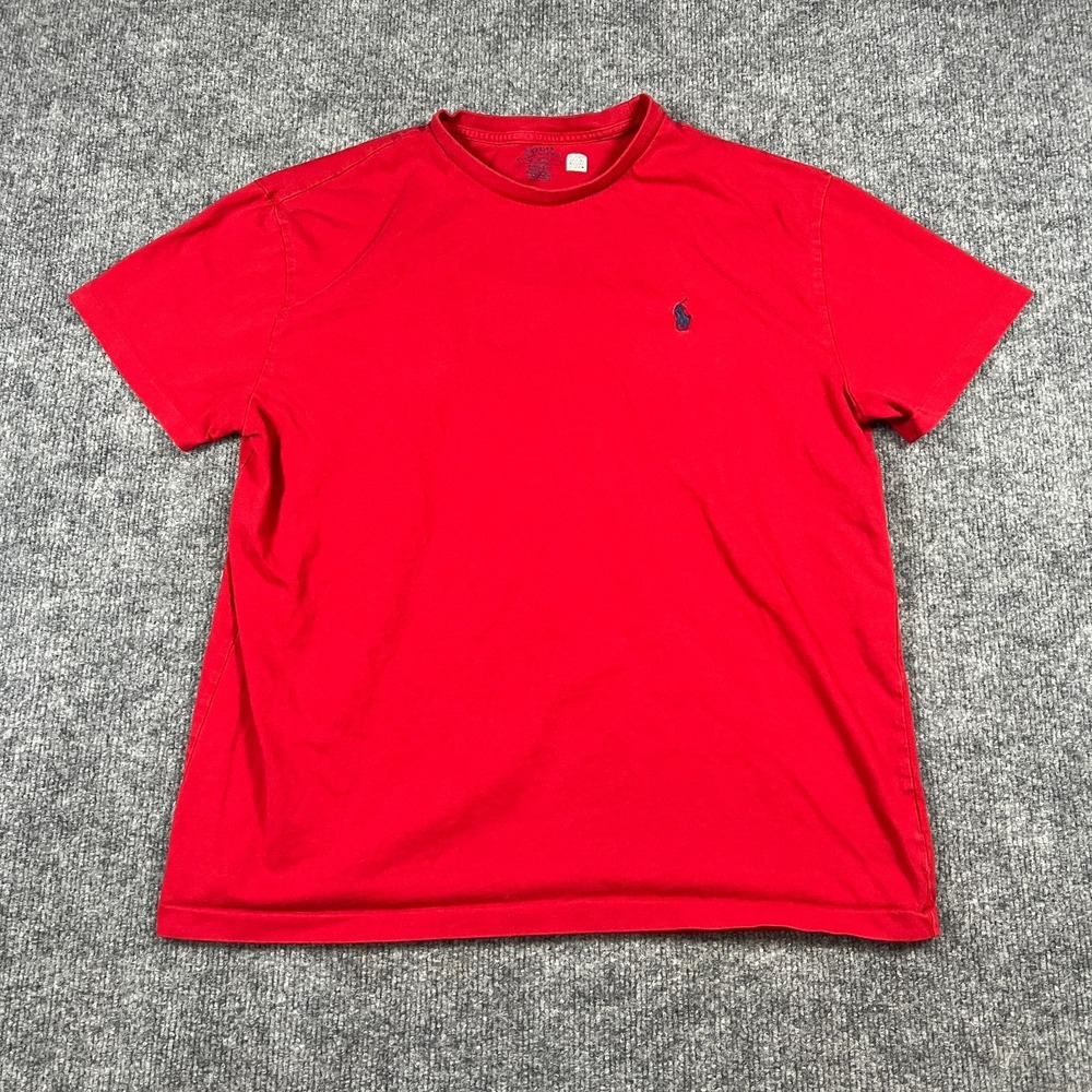 Polo Ralph Lauren T Shirt Mens Medium Red Classic Fit Logo Embroidered Casual